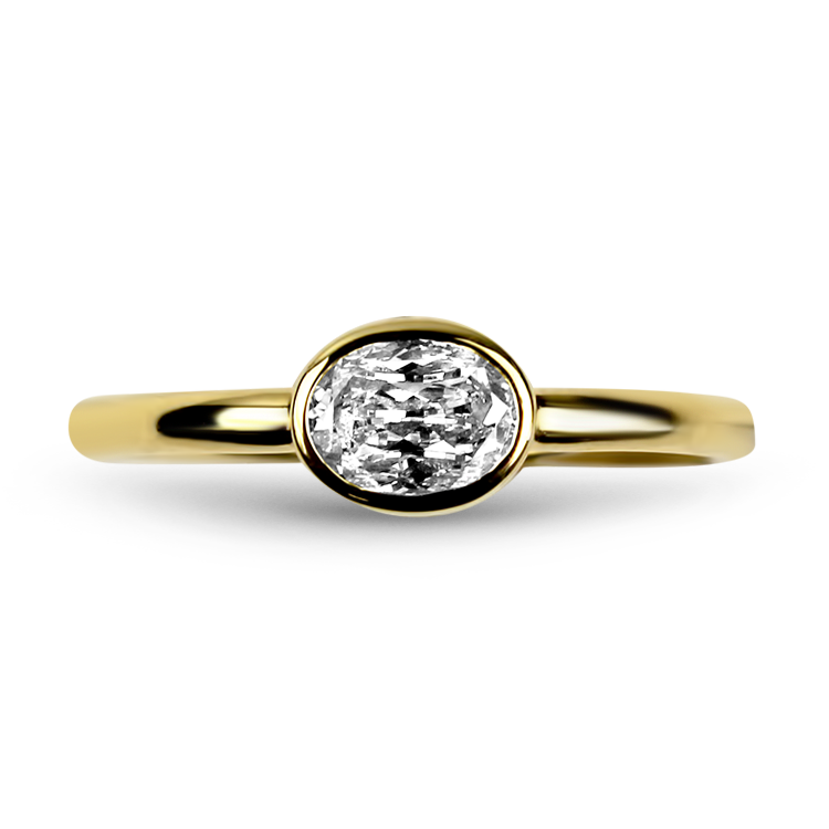 Christopher Designs Ring Christopher Designs 18k Yellow Gold L'Amour Crisscut Oval Diamond Ring 6.25