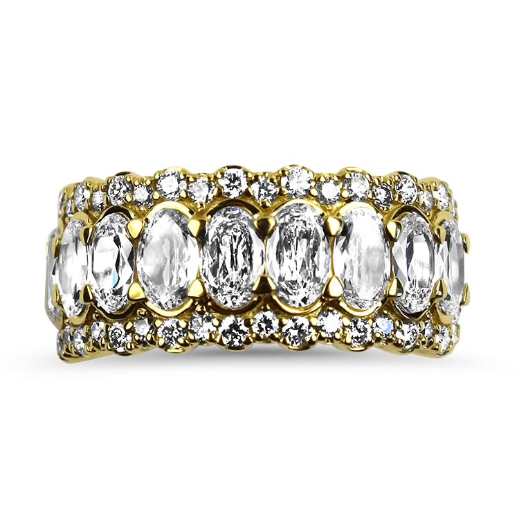 Christopher Designs Wedding Band Christopher Designs 18k Yellow Gold L'Amour Oval Diamond Band 6.25