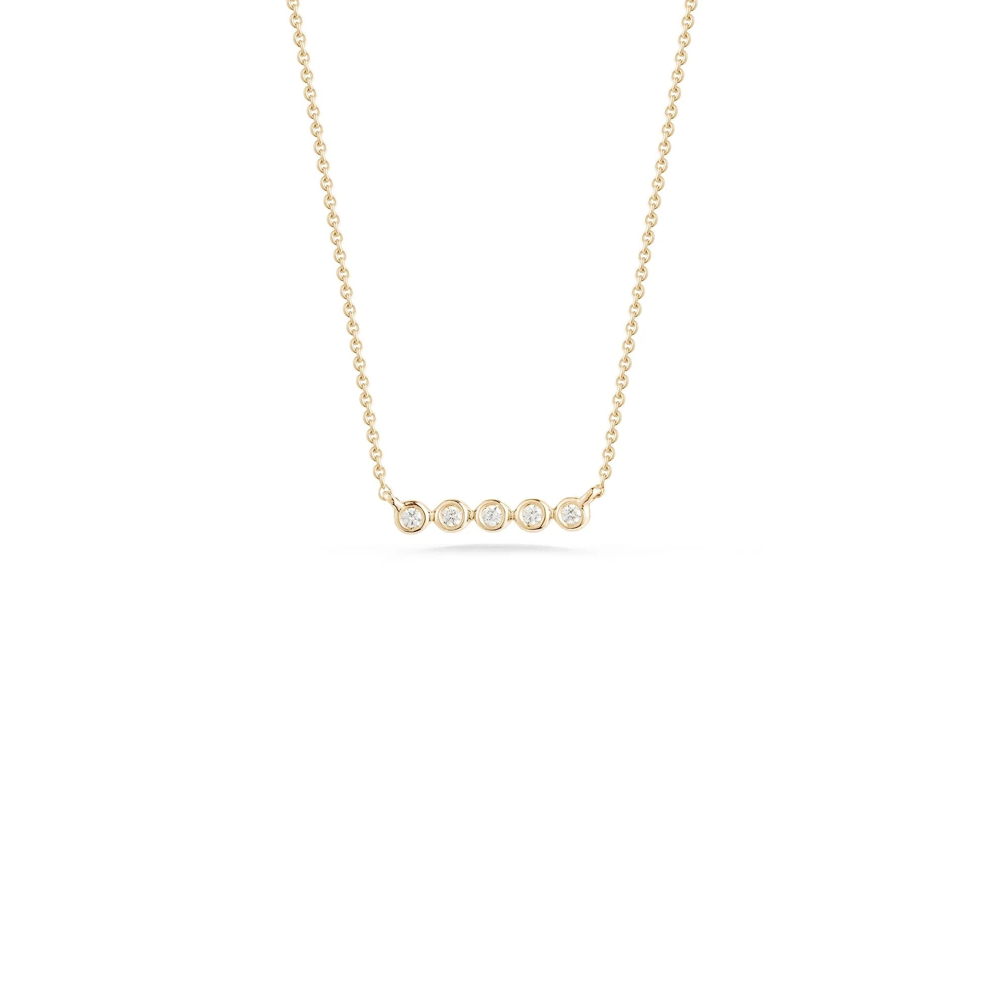 Dana Rebecca Designs Necklaces and Pendants Dana Rebecca 14k Yellow Gold Lulu Jack Mini Bezel Bar Diamond Necklace