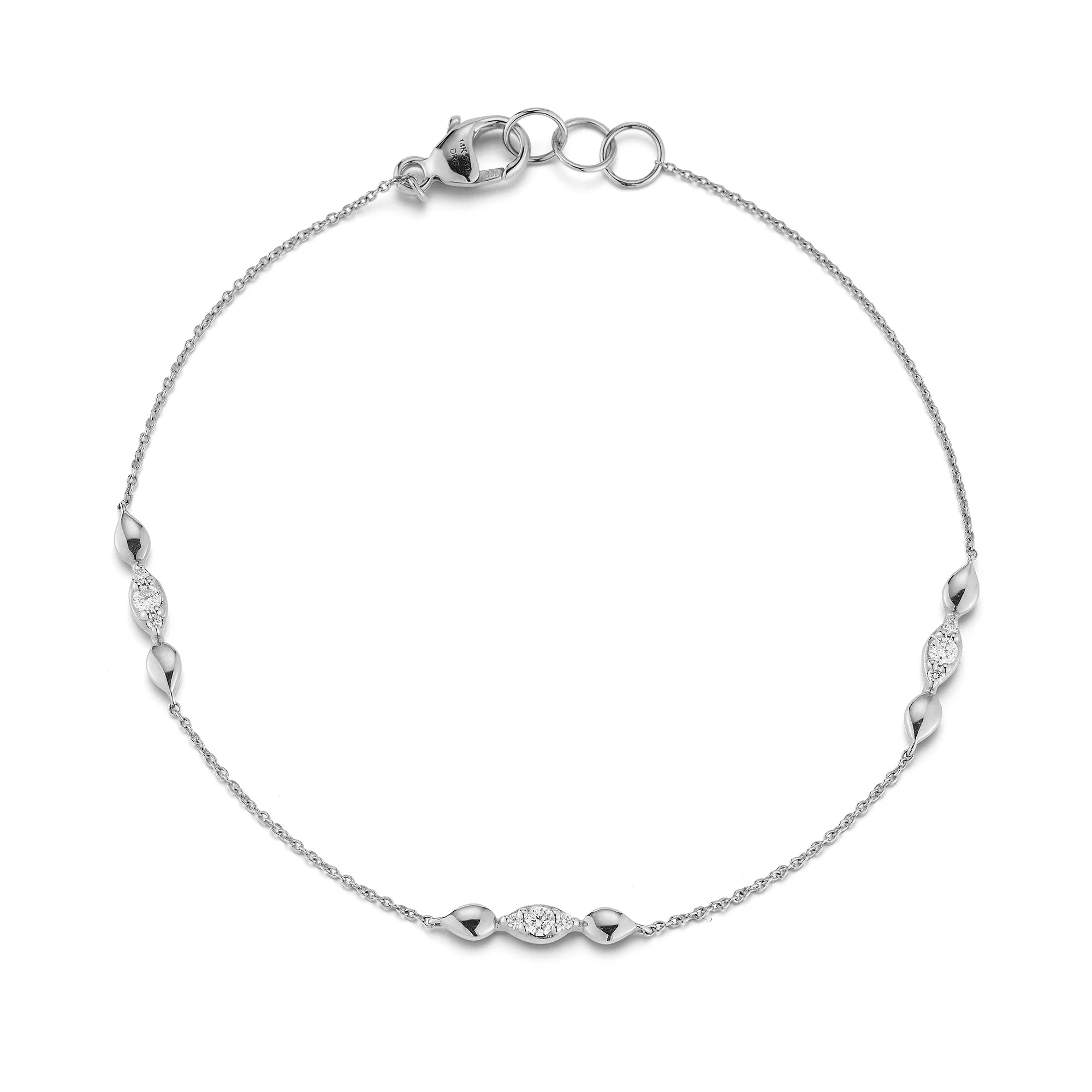 Dana Rebecca Designs Bracelet Dana Rebecca Sophia Ryan Marquise Trio Station 14k White Gold Diamond Bracelet