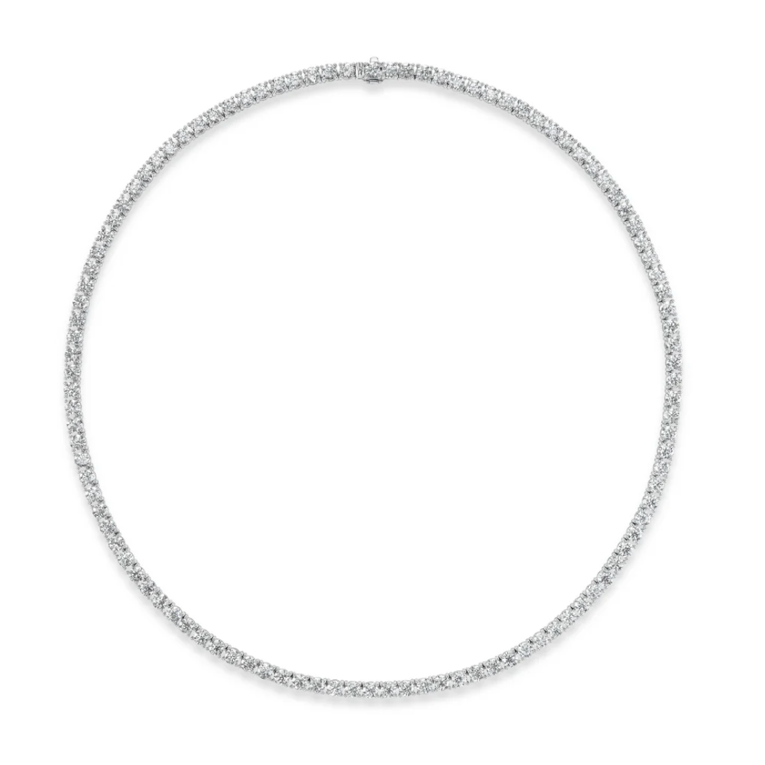 David Weisz Necklaces and Pendants David Weisz 18k White Gold Diamond Tennis Necklace - 20.26 ctw