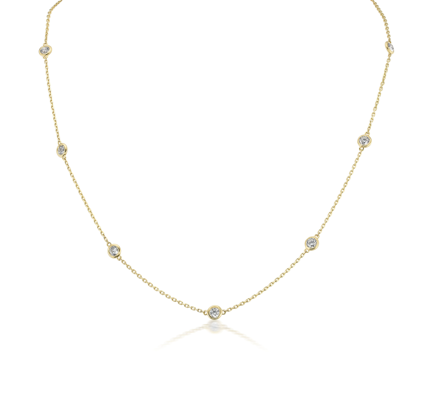 David Weisz Necklaces and Pendants David Weisz 18k Yellow Gold Diamond by the Yard Bezel Set Necklace