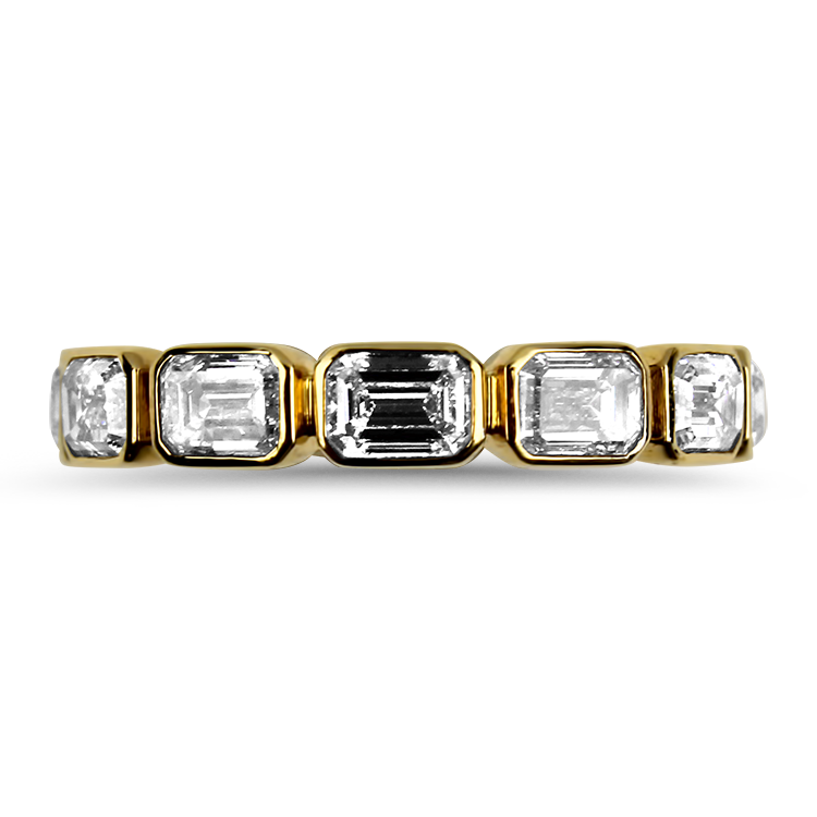 David Weisz Wedding Band David Weisz 18k Yellow Gold Emerald Cut Diamond Eternity Band