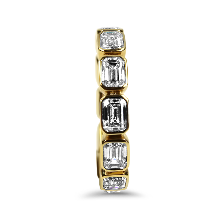 David Weisz Wedding Band David Weisz 18k Yellow Gold Emerald Cut Diamond Eternity Band