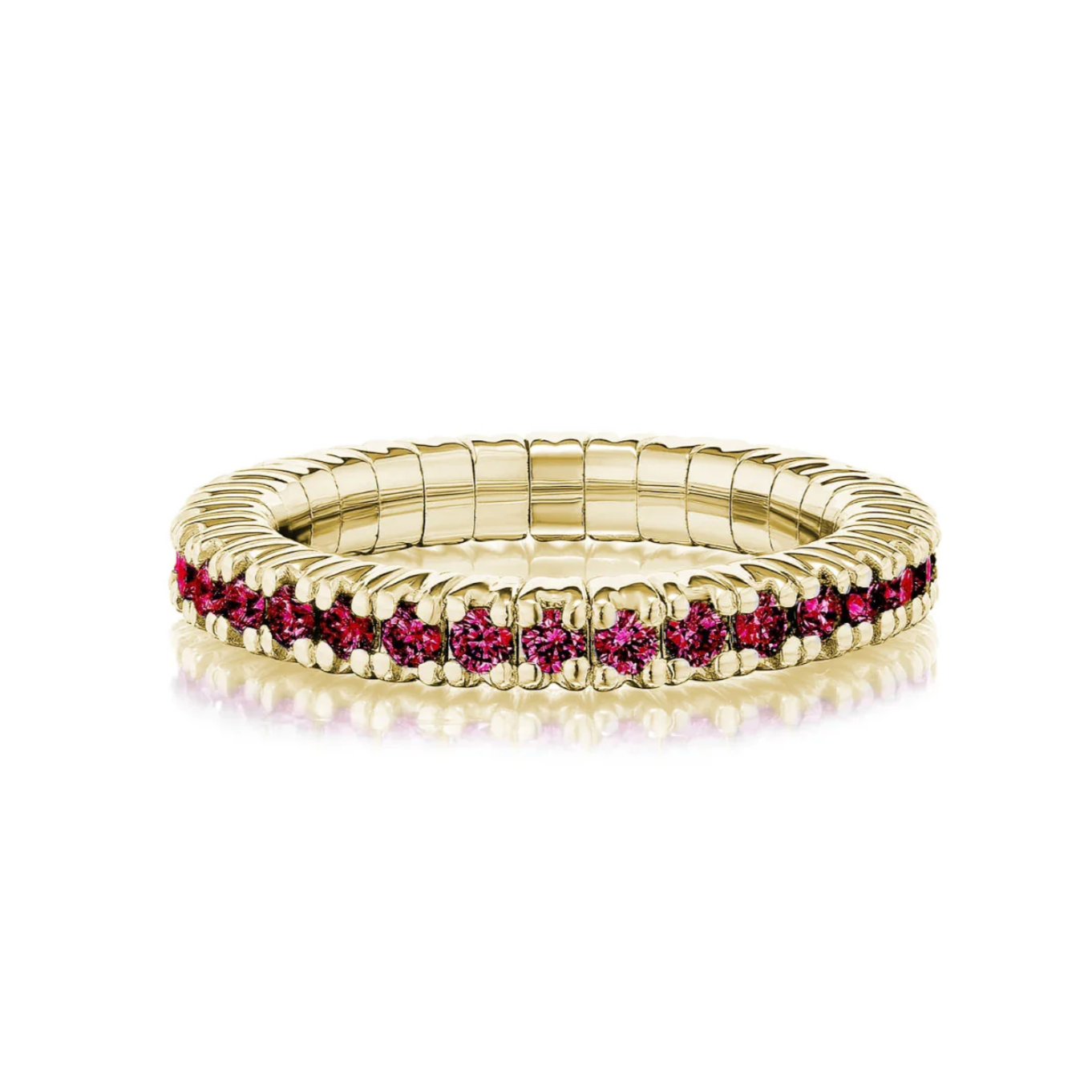 David Weisz Wedding Band David Weisz 18k Yellow Gold Ruby Stretch Ring 6.5