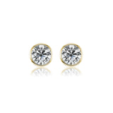 David Weisz Earrings David Weisz Premier Yellow Gold Bezel Martini Diamond Stud Earrings