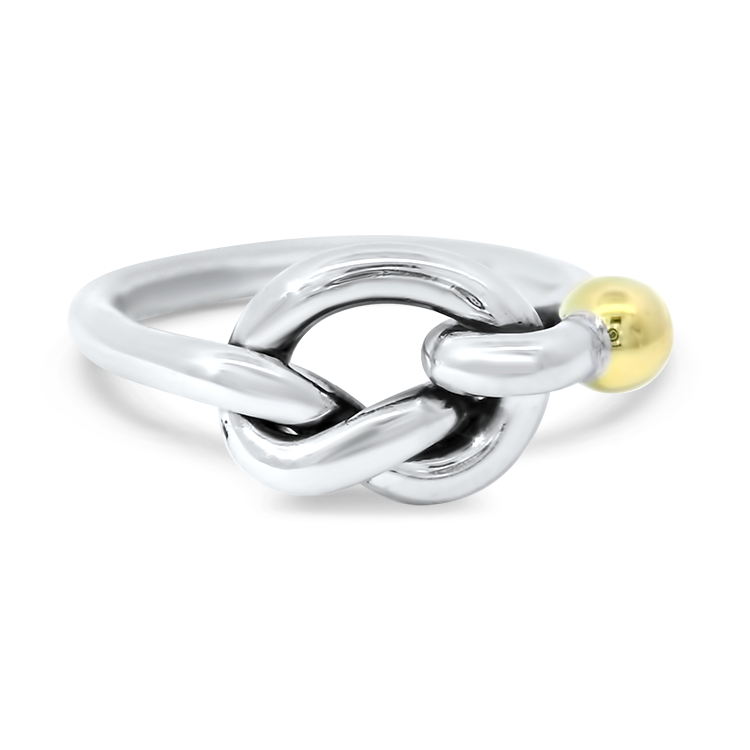 Estate Tiffany & Co. Ring Estate Tiffany & Co. Sterling Silver & 18k Yellow Gold Hookeye Loveknot Ring