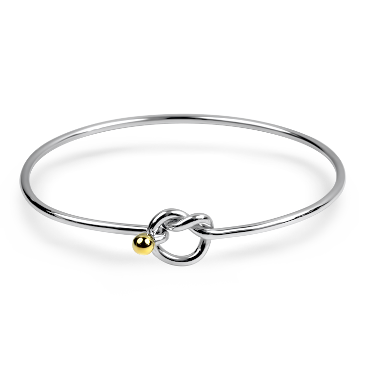 Estate Tiffany & Co. Bracelet Tiffany & Co. Estate Sterling Silver & 18k Yellow Gold Hook Eye Bangle Bracelet