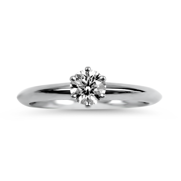 Estate Tiffany & Co. Engagement Ring Tiffany & Company Estate Platinum Round Brilliant Cut Diamond Solitaire Engagement Ring 4.25