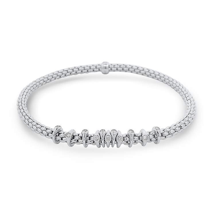 Fope Bracelet Estate Fope Prima Flex"It 18k White Gold Diamond Bracelet