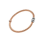 Fope Bracelet Fope Eka 18k Rose Gold and White Gold Flex'It Bracelet with Rhombus-set Diamonds .12ctw - Size Medium