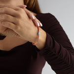 Fope Bracelet Fope Eka 18k Rose Gold and White Gold Flex'It Bracelet with Rhombus-set Diamonds .12ctw - Size Medium