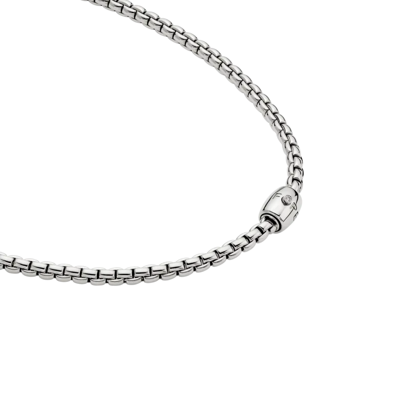 Fope Necklaces and Pendants Fope Eka 18k White Gold Flex'it Necklace with Ornamental Clasp