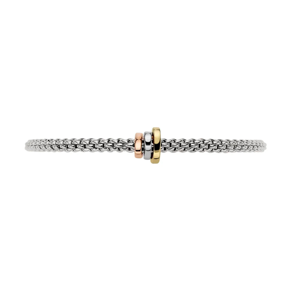 Fope Bracelet Fope Prima Flex'it Bracelet with Yellow, Rose & White Gold Rondells