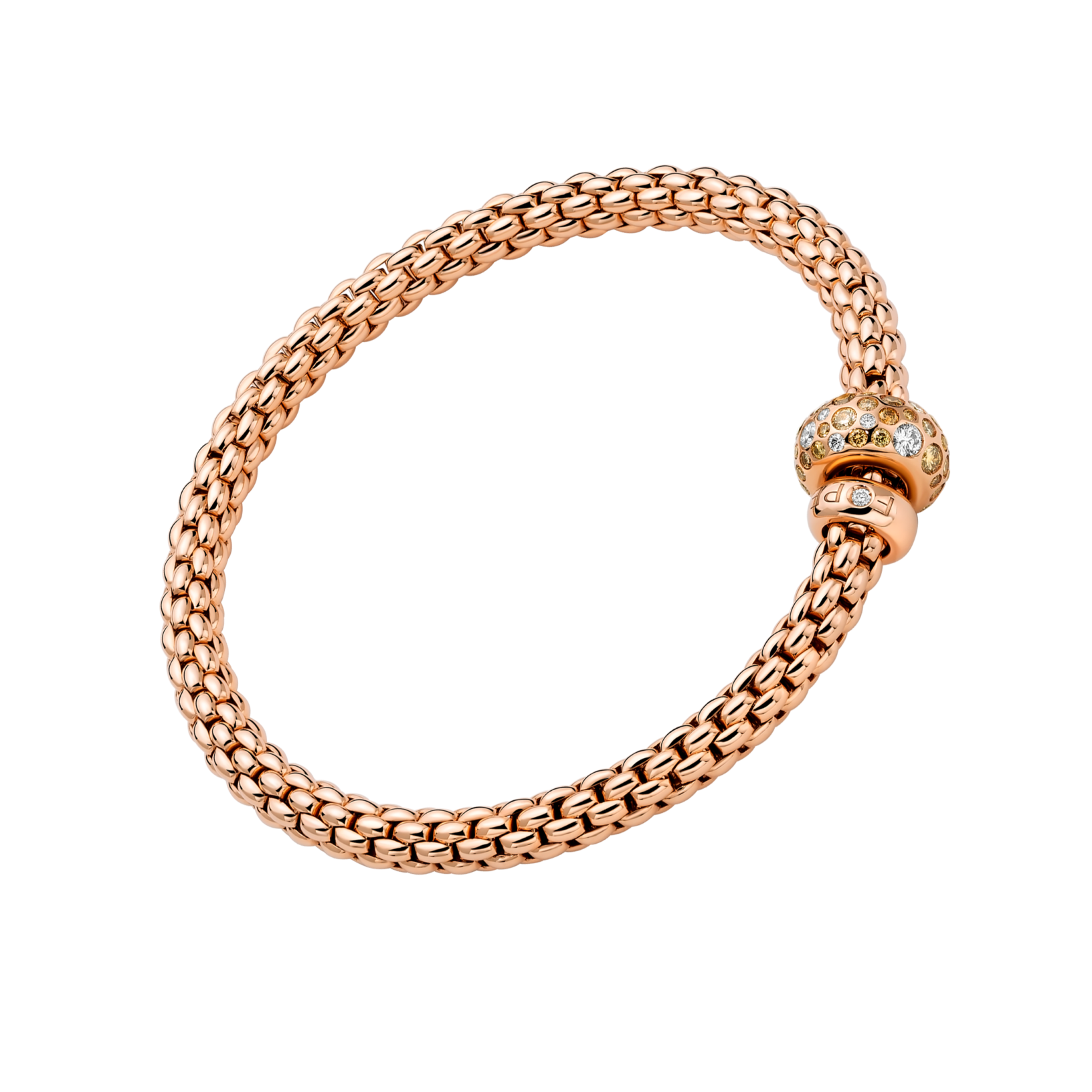 Fope Bracelet Fope Solo Flex'it 18k Rose Gold Diamond Bracelet - Medium