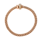 Fope Bracelet Fope Solo Flex'it 18k Rose Gold Diamond Bracelet - Medium