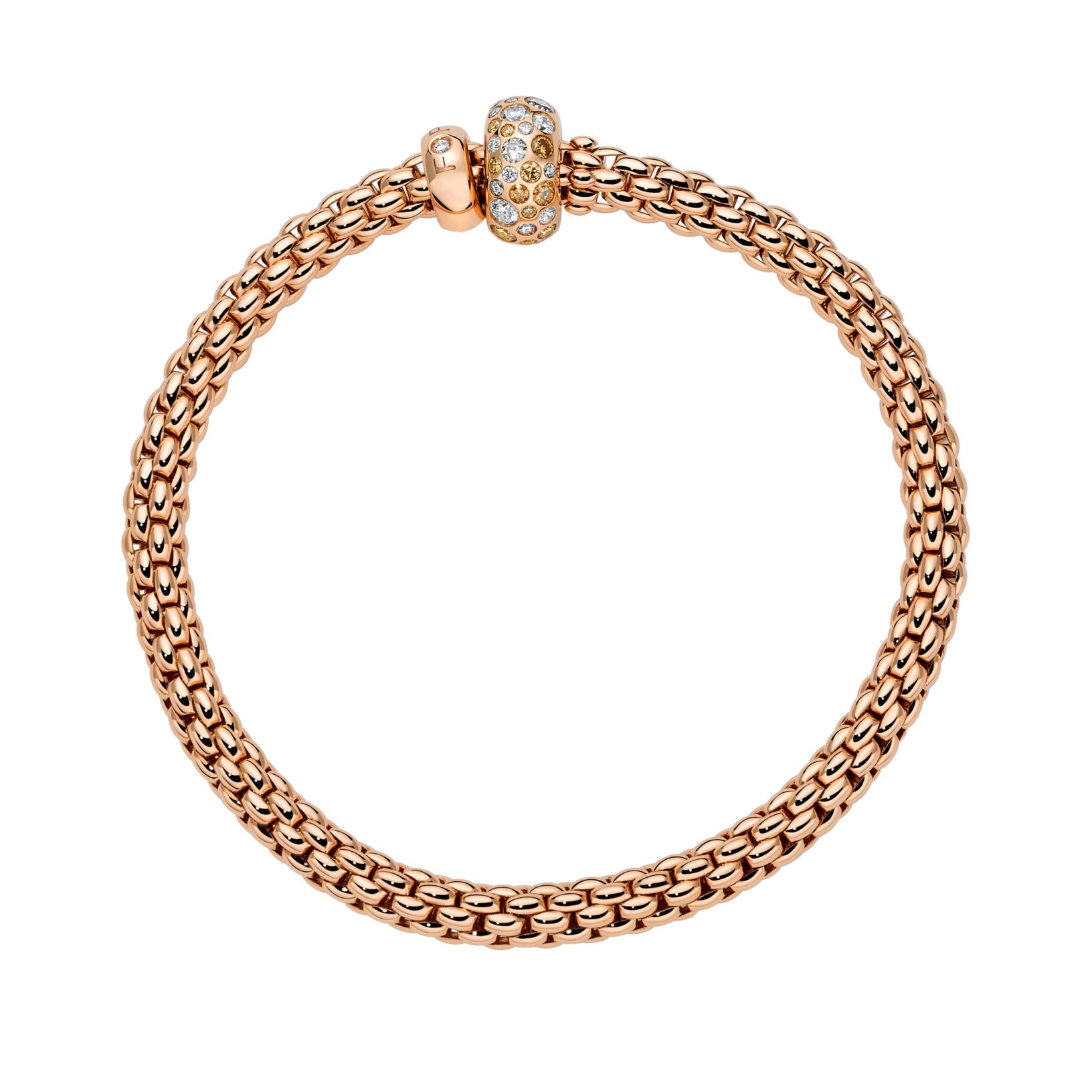 Fope Bracelet Fope Solo Flex'it 18k Rose Gold Diamond Bracelet - Medium