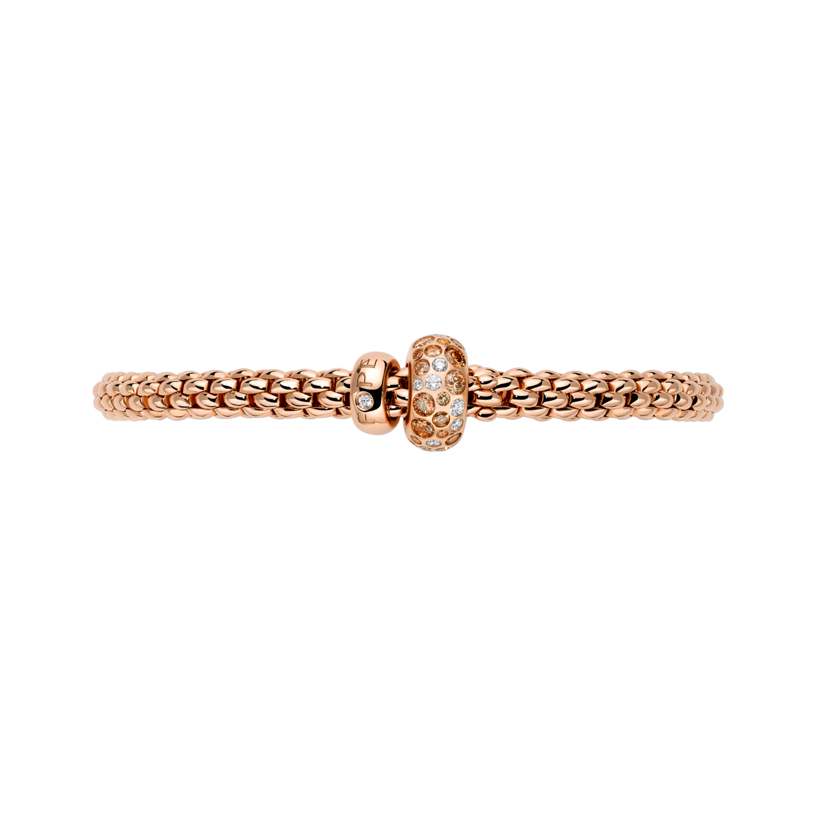 Fope Bracelet Fope Solo Flex'it 18k Rose Gold Diamond Bracelet - Medium