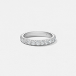 Hearts on Fire Engagement Wedding Band Hearts On Fire Platinum Vela French Cut Pavé Round Diamond Band - 0.1 ctw 6.5