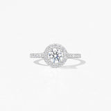 Hearts on Fire Engagement Engagement Ring Hearts On Fire Transcend Single Halo Platinum Diamond Engagement Ring - 0.73 ctw 0.73 / 6.5