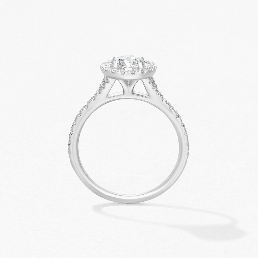 Hearts on Fire Engagement Engagement Ring Hearts On Fire Transcend Single Halo Platinum Diamond Engagement Ring - 0.73 ctw 0.73 / 6.5