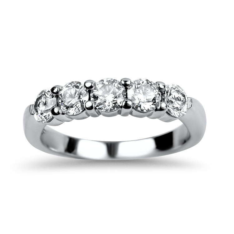 Hearts on Fire Wedding Band Estate Hearts on Fire 18K White Gold Diamond Band