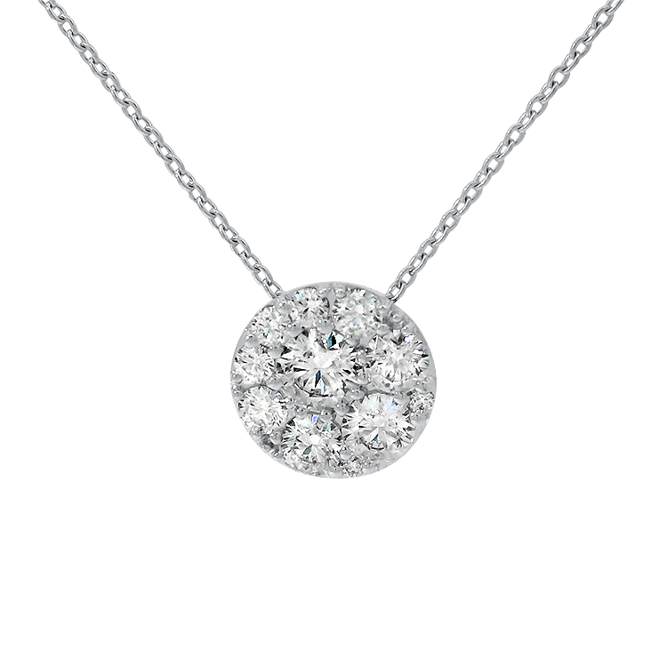 Hearts on Fire Necklaces and Pendants Estate Hearts On Fire Tessa Circle 18k White Gold Diamond Necklace