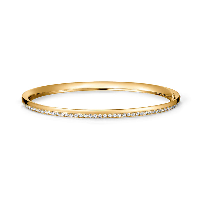 Hearts on Fire Bracelet Hearts On Fire Barre 18K Yellow Gold Diamond Pave Bangle Bracelet