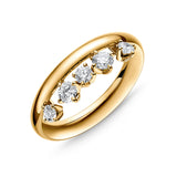 Hearts on Fire Ring Hearts on Fire Barre 18K Yellow Gold Floating Diamond Ring 6.5