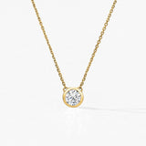 Hearts on Fire Necklaces and Pendants Hearts On Fire Classic Collection 18k Yellow Gold Bezel Set Diamond Solitaire Necklace - 0.25 ctw