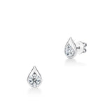 Hearts on Fire Earring Hearts On Fire LU 18K White Gold Diamond Droplet Stud Earrings