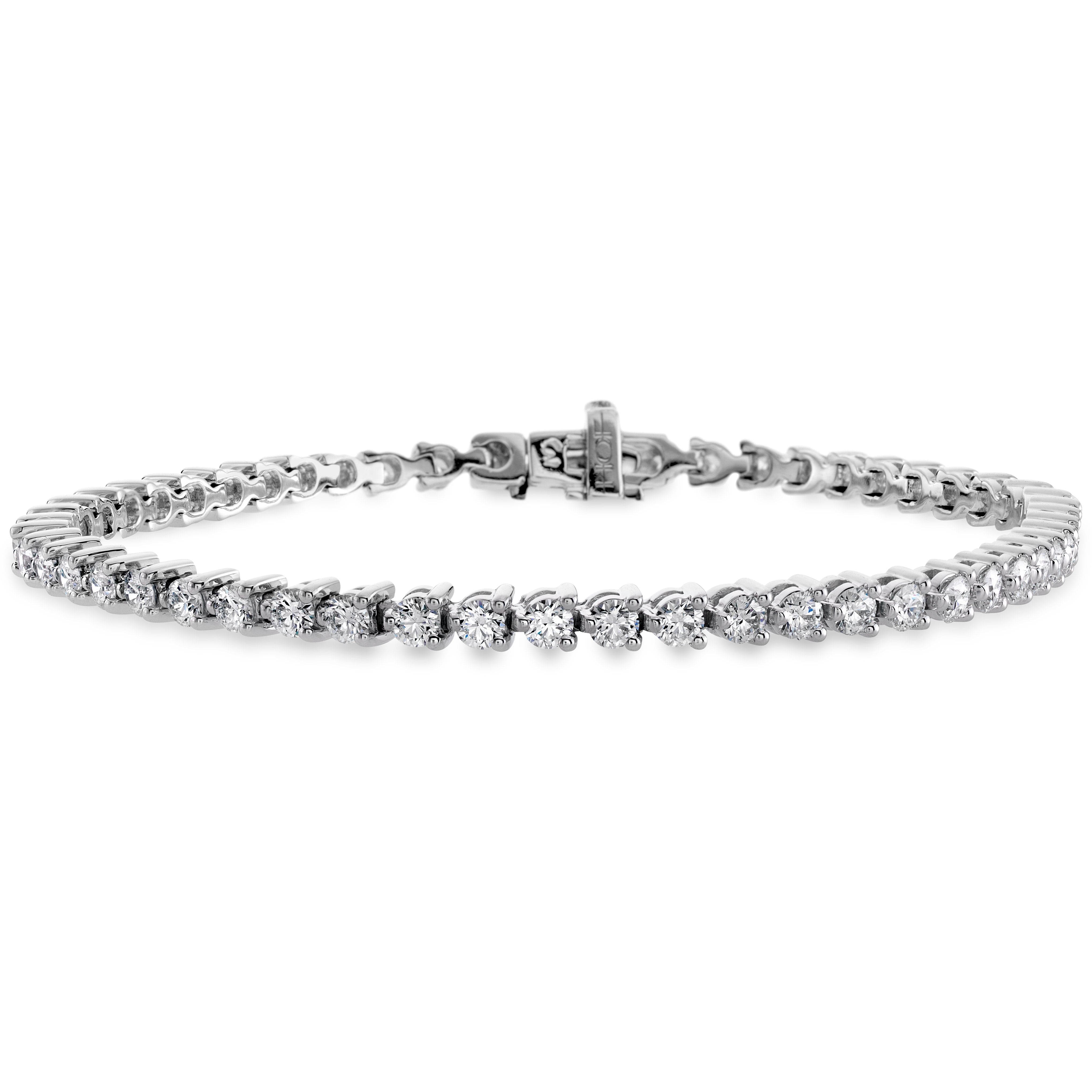 Hearts on Fire Bracelet Hearts on Fire Select Temptation 18k White Gold Three-Prong Diamond Tennis Bracelet - 7.00ctw (Copy