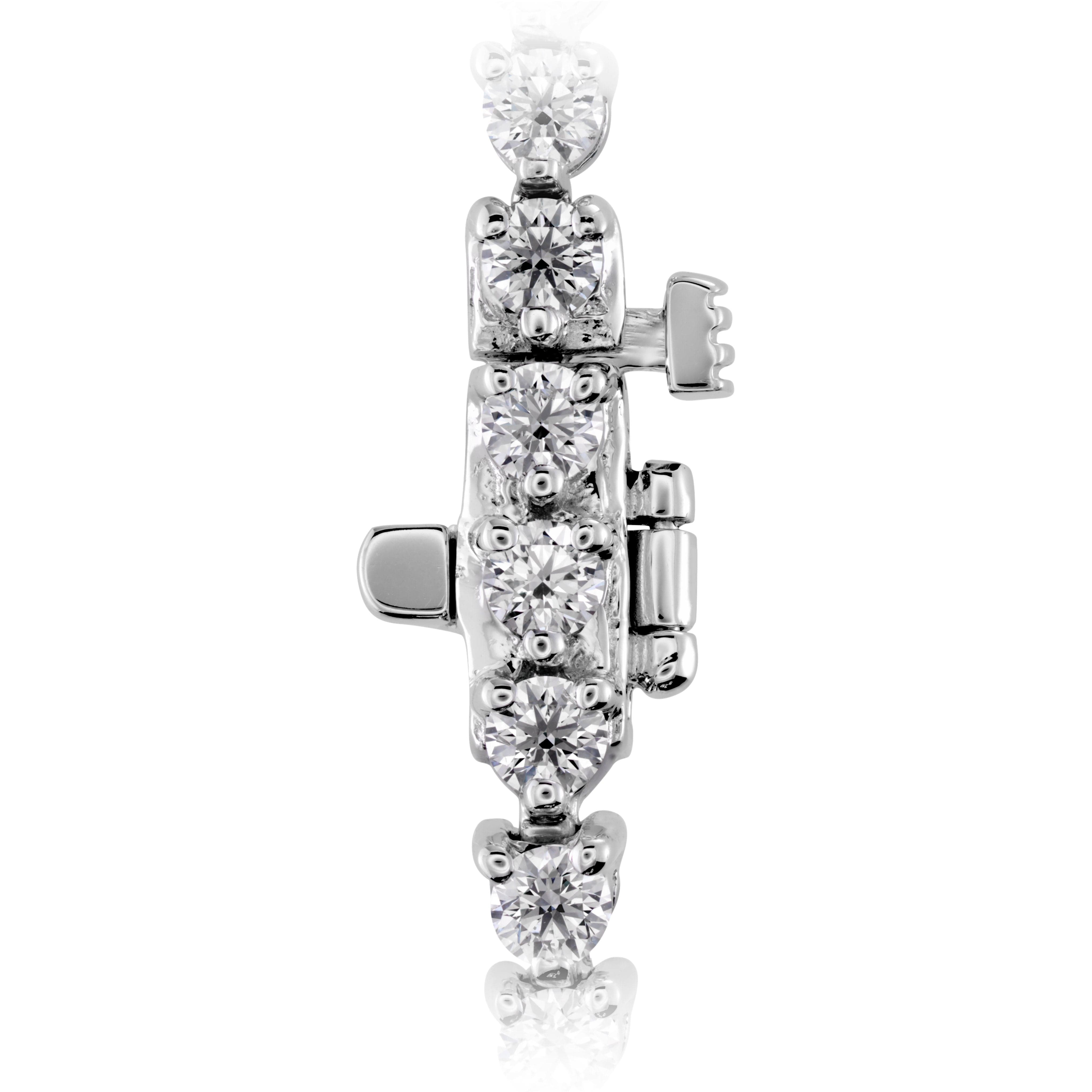 Hearts on Fire Bracelet Hearts on Fire Select Temptation 18k White Gold Three-Prong Diamond Tennis Bracelet - 7.00ctw (Copy