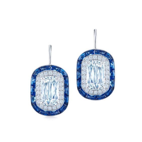 Kwiat Earring Kwiat 18K White Gold Kwiat ASHOKA® Diamond and Sapphire Dangle Earrings