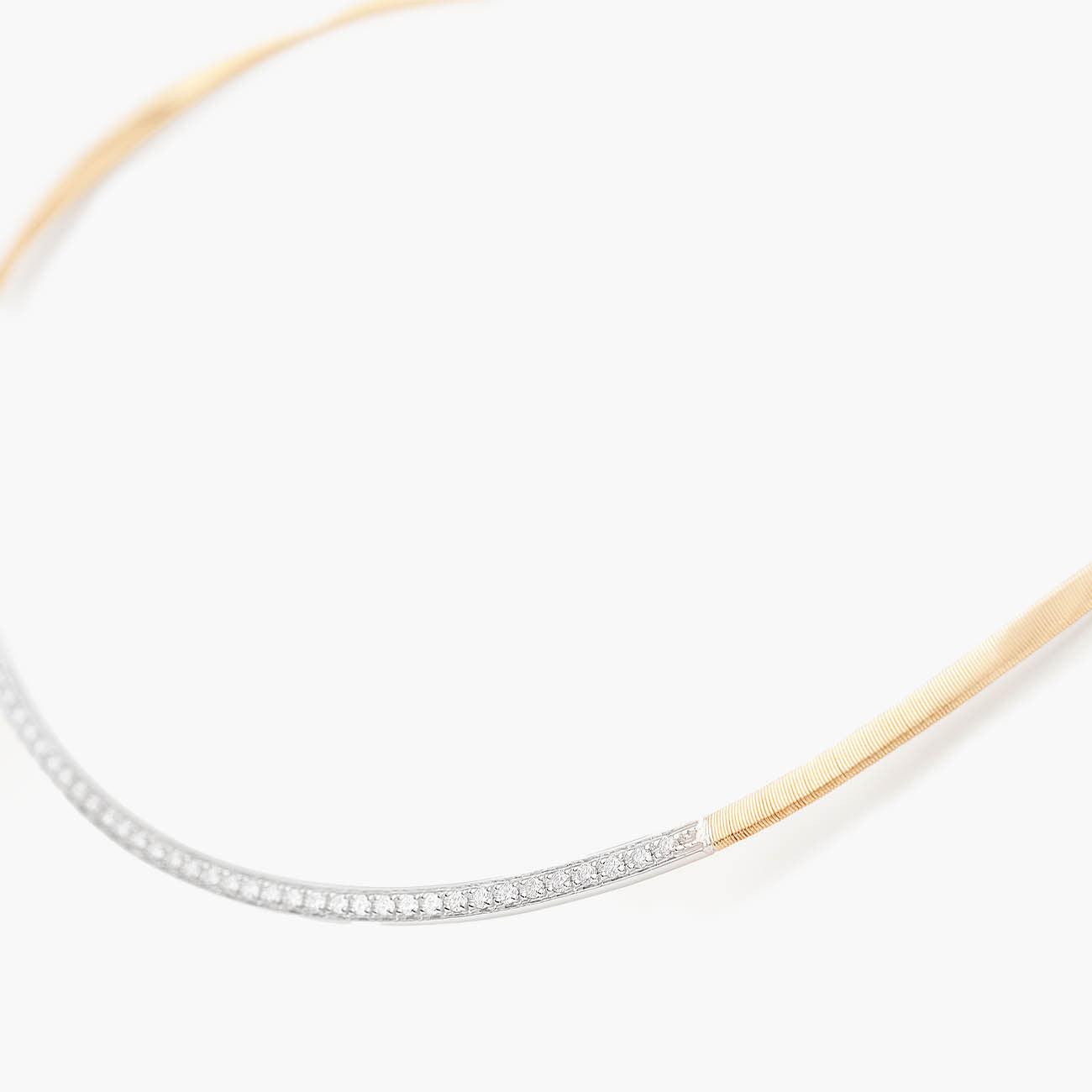 Marco Bicego Necklaces and Pendants Marco Bicego 18k Yellow Gold and White Gold "Marrakech Collection" Diamond Bar Necklace