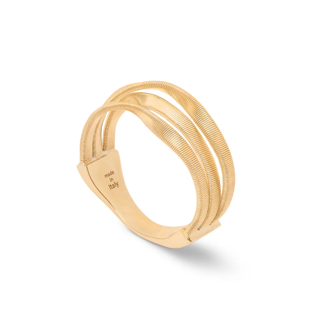 Marco Bicego Ring Marco Bicego 18k Yellow Gold "Marrakech Collection" 3-band Coil Ring 7