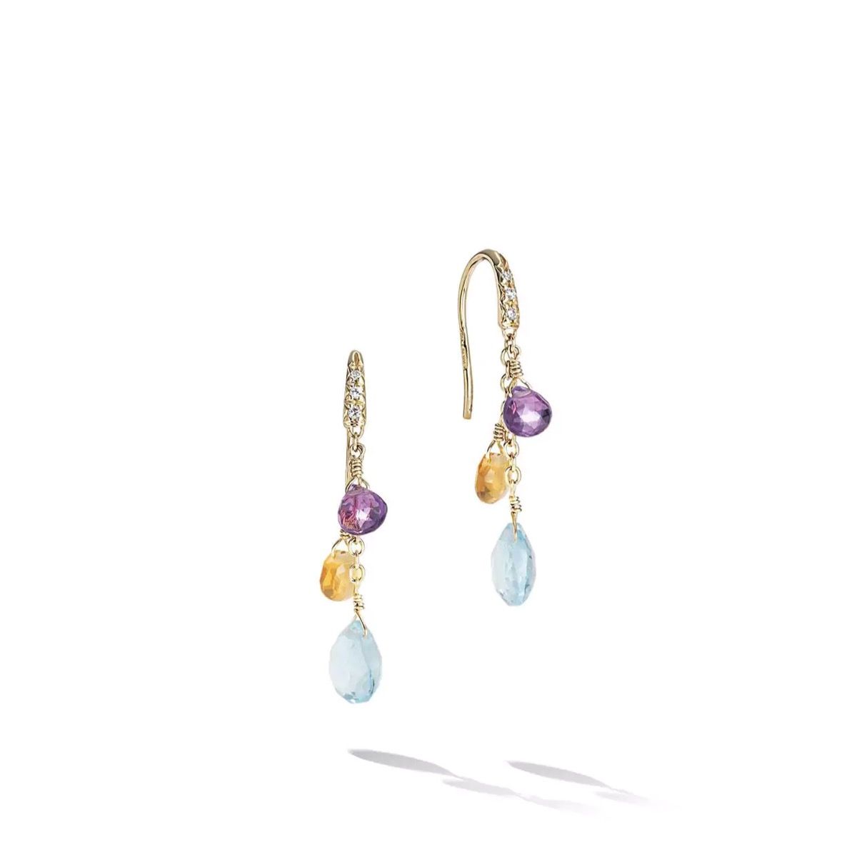 Marco Bicego Earrings Marco Bicego 18k Yellow Gold "Paradise" Collection Blue Topaz Earrings