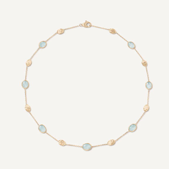 Marco Bicego Necklaces and Pendants Marco Bicego 18k Yellow Gold "Siviglia" Aquamarine Necklace