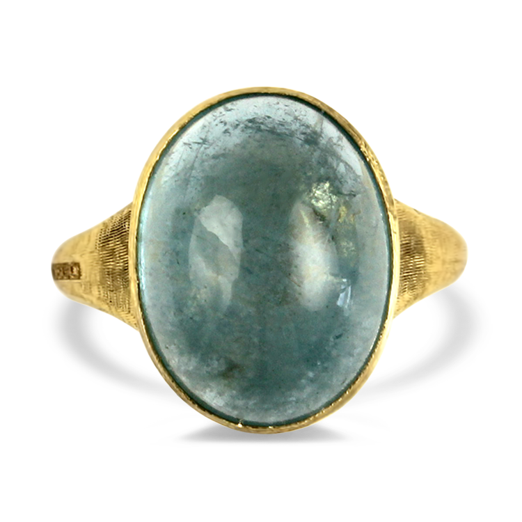 Marco Bicego Ring Marco Bicego 18k Yellow Gold "Unico Collection" Aquamarine Ring 7