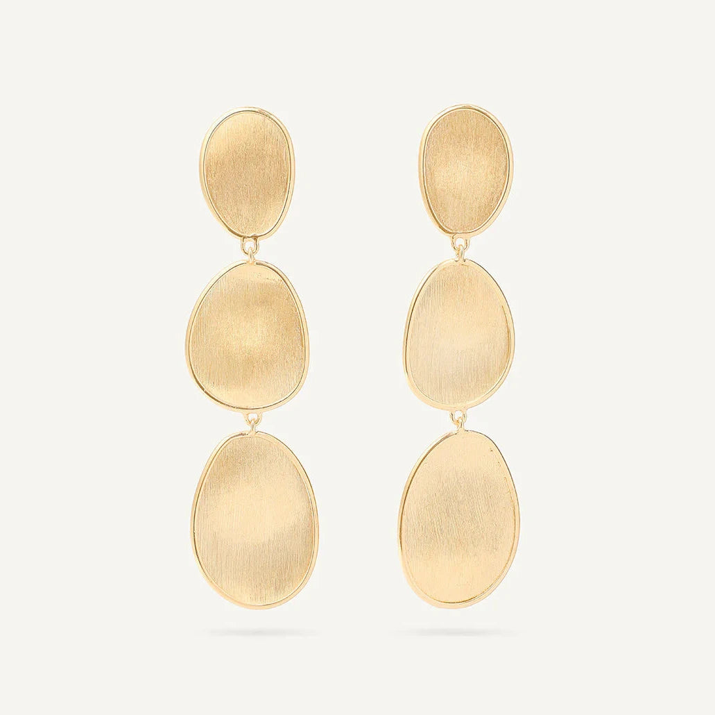 Marco Bicego Earring Marco Bicego Lunaria 18K Yellow Gold 3-Drop Earrings, Large