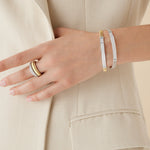 Marco Bicego Bracelet Marco Bicego Masai Collection 18k Yellow and White Gold Coil and Diamond Pavé Bangle Bracelet