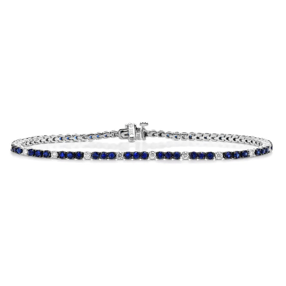 Mark Henry Bracelet 18k White Gold Mark Henry Sapphire and Diamond Tennis Bracelet