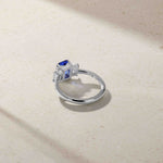 Mark Henry Ring Mark Henry 18k White Gold Emerald Cut Sapphire and Diamond Ring 7