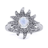 Mark Henry Ring Mark Henry 18k White Gold Moonstone and Diamond "Gleam" Ring