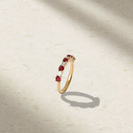 Mark Henry Wedding Band Mark Henry 18k Yellow Gold Amalie Ruby and Diamond Baguette Band - .54ctw