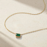 Mark Henry Necklaces and Pendants Mark Henry 18k Yellow Gold Classic Bezel Solitaire Emerald Necklace