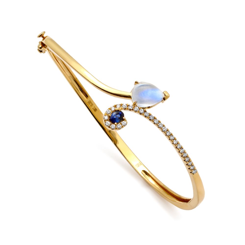 Mark Henry Bracelet Mark Henry 18k Yellow Gold Moonstone, Sapphire, and Diamond Bracelet