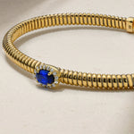 Mark Henry Bracelet Mark Henry 18k Yellow Gold Sapphire and Diamond Flex Bangle