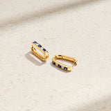 Mark Henry Earrings Mark Henry Gypsy 18k Yellow Gold Sapphire and Diamond Paperclip Earrings