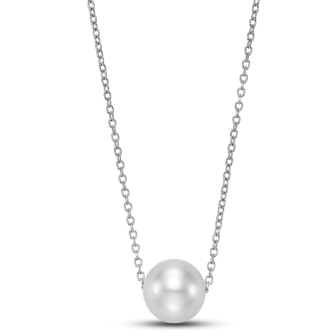 Mastoloni Necklaces and Pendants Mastoloni 14k White Gold Floating Pearl Necklace